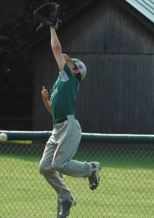Player catching a ball